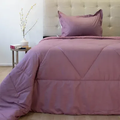 Plumón Sherpa 1.5 Plazas Rosa Viejo Poliéster Coral Claro
