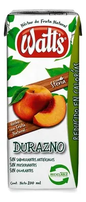 Néctar Watts Durazno Pack 6 Unidades 200ml
