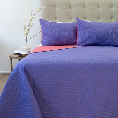 Quilt Hotpress Bicolor 2.5 Plazas Poliéster Coral Claro