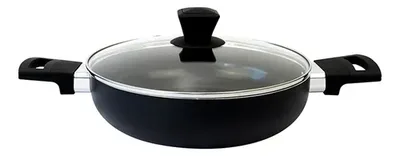 Arrocera Aluminio Lombardi 24cm Tapa Vidrio Negro