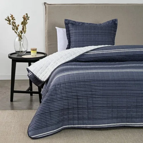 Quilt Estampado Sherpa 1.5 Plazas Poliéster Coral Claro