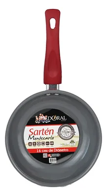 Sartén Aluminio Titanio 16cm Antiadherente Rojo
