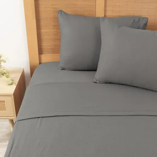 Set De Sábanas Polar King Gris Térmico Gris