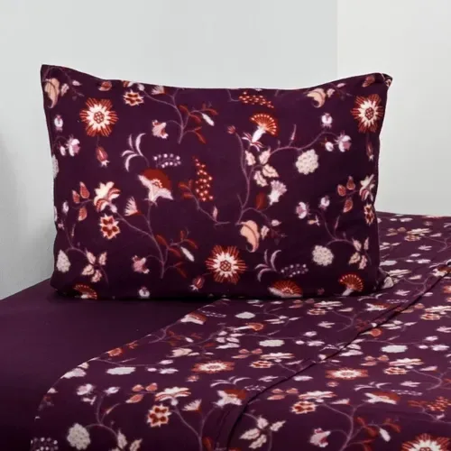 Set De Sábanas De Polar Estampadas 2 Plazas Verde Oscuro