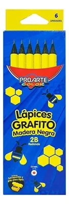Lápiz Grafito Redondo B N°2 Set 6 Unidades