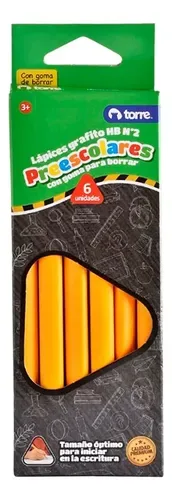 Lápiz Grafito Triangular Hb Torre Set 6 Unidades