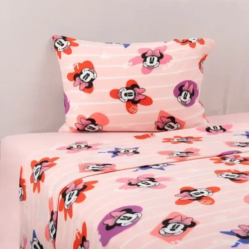 Set De Sábanas Polar 1.5 Plazas Minnie Vintage Verde Oscuro