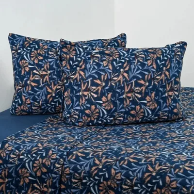 Set De Sábanas Polar Estampadas 2 Plazas Con Funda Verde Oscuro