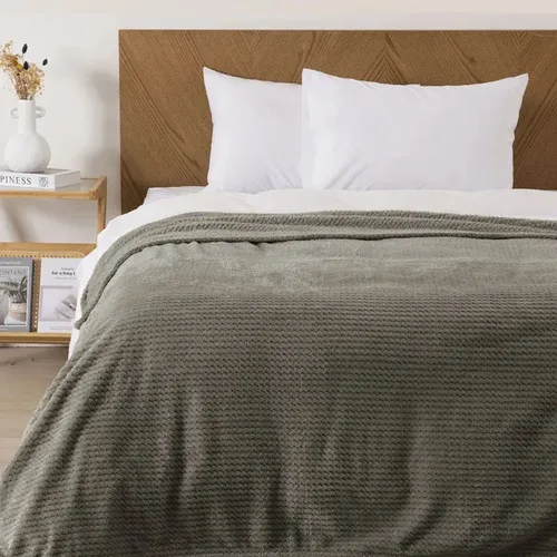 Frazada Flannel Fleece 1.5 Plazas Térmica Suave Verde
