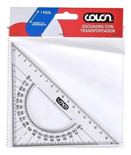 Escuadra Con Transportador Plástica 21cm