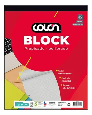 Block Carta Cuadriculado 7mm 80 Hojas Matemático