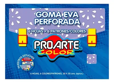 Goma Eva Perforada 6 Colores Proarte 20x30cm Coral Claro
