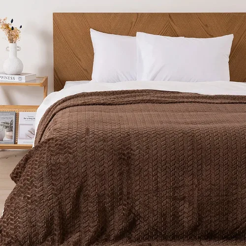 Frazada Flannel Térmica 2 Plazas Poliéster Coral Claro