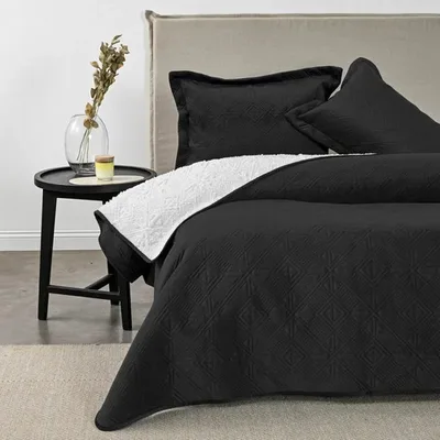 Quilt Velvet Sherpa 2.5 Plazas Grafito Coral Claro