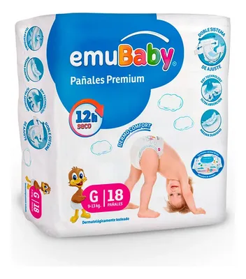 Pañal Desechable Premium G Emubaby 18 Unidades