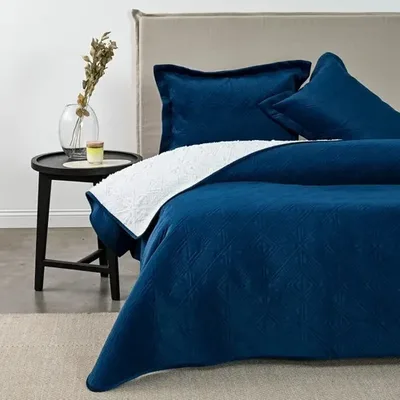 Quilt Velvet Sherpa 2 Plazas Petróleo Coral Claro