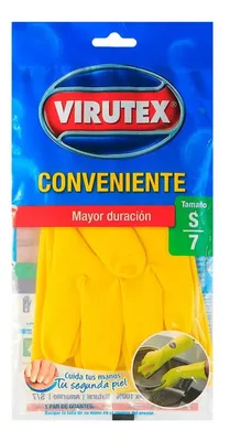 Guante De Látex Protección Manos Talla S Amarillo