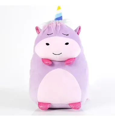 Cojín Peluche Infantil Unicornio 30x30cm Coral Claro