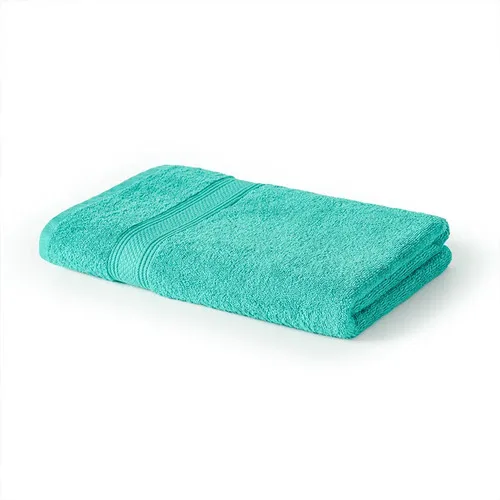 Toalla De Baño 100% Algodón 450 Grs Esmeralda Coral Claro