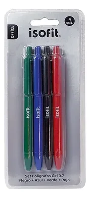 Bolígrafos Gel Multicolor Set 4 Unidades Amarillo