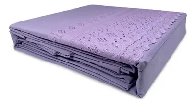 Set De Sábanas Broderie Simone 2.5 Plazas Algodón Poliéster Violeta