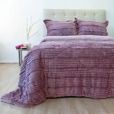 Cubrecama Cotelonni Sherpa 2.5 Plazas Poliéster Coral Claro