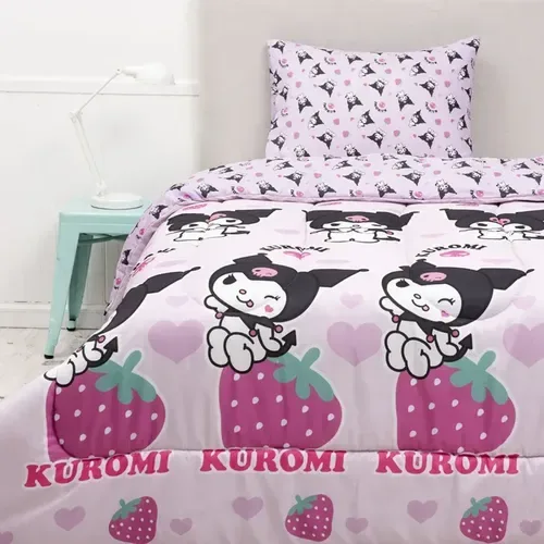 Plumón Reversible 1.5 Plazas Poliéster Estampado Coral Claro