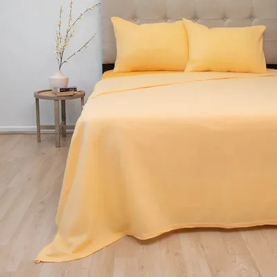 Set De Sábanas Polar Bicolor 2 Plazas Soft Touch Amarillo