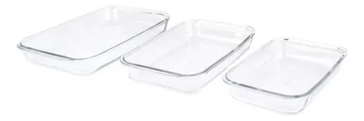 Fuentes Rectangulares Vidrio Temperado Pack 3