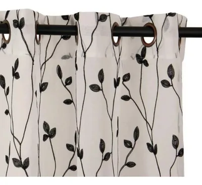 Cortina Velo Argolla Teresita Poliéster 140x225 Negro