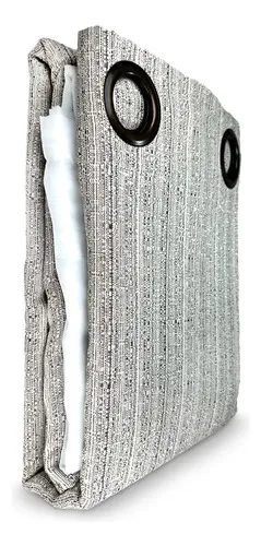Cortina Camila Combo 8 Piezas Poliéster Gris Gris