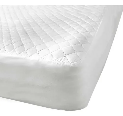 Cubre Colchón Microfibra Impermeable 1.5 Plazas Blanco Cuna