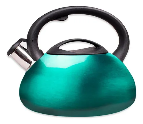 Tetera Acero Inoxidable 3 Litros Silbato Turquesa