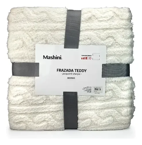 Frazada Sherpa Teddy Texture 2 Plazas Poliéster Coral Claro