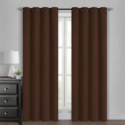 Set Cortinas Multitono Polycotton 140x220cm Chocolate