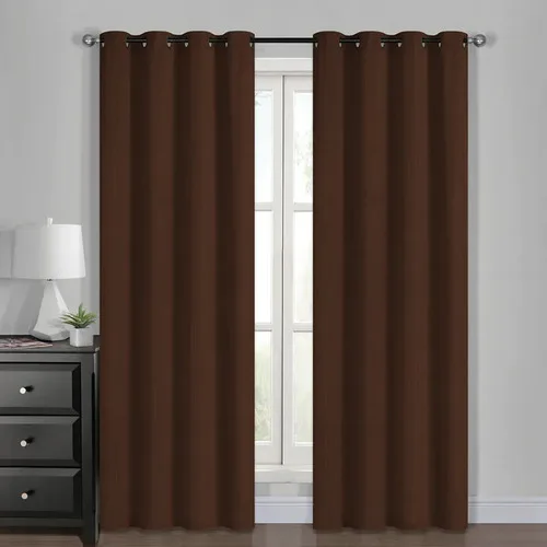 Set Cortinas Multitono Polycotton 140x220cm Chocolate