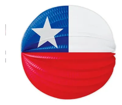 Adorno Fiestas Patrias Lámpara Papel Diseño Bandera 26 Cm