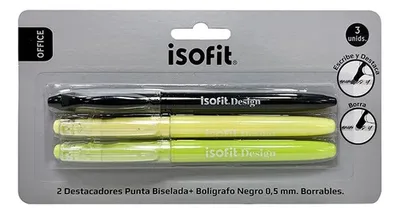 Set Destacadores Borrables Bolígrafo Escolar Amarillo