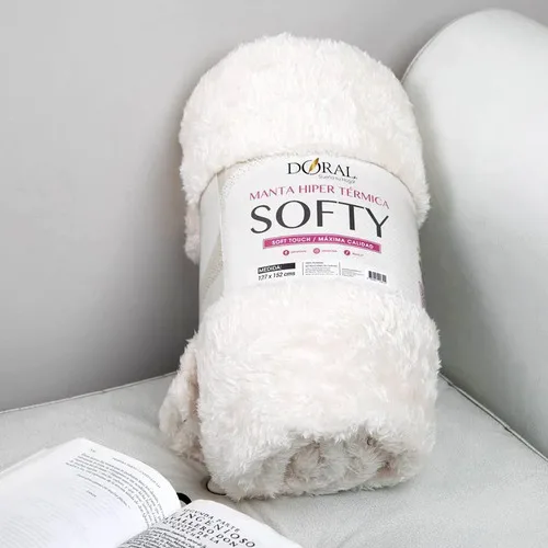 Manta Térmica Softy Poliéster Suave Coral Claro