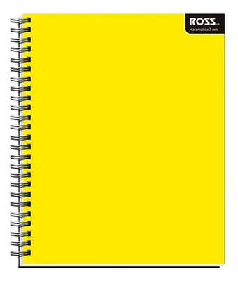 Cuaderno Universitario Espiral Matemática 7mm Amarillo