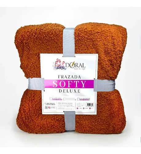Frazada Softy Poliéster Térmica 2.5 Plazas Coral Claro