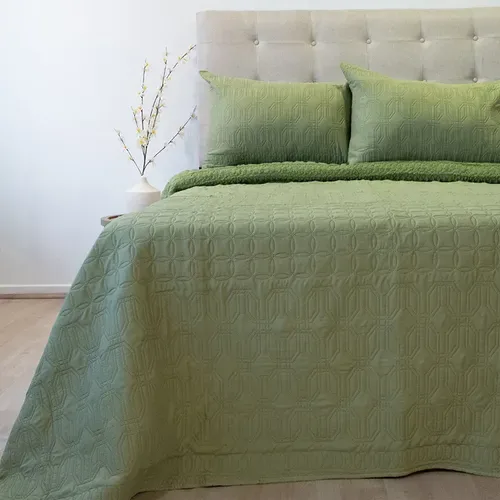 Quilt Hotpress Viena Con Sherpa 2.5 Plazas Coral Claro