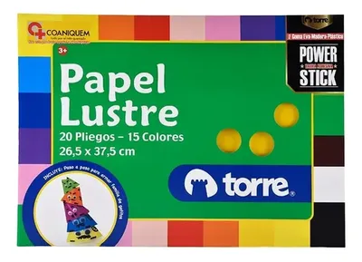Papel Lustre Multicolor 20 Hojas Torre