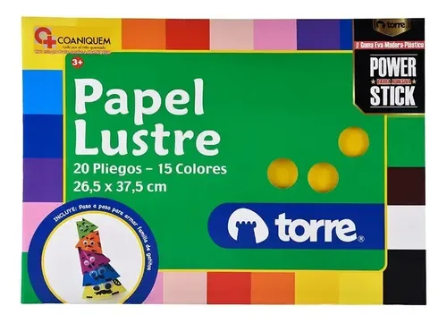 Papel Lustre Multicolor 20 Hojas Torre