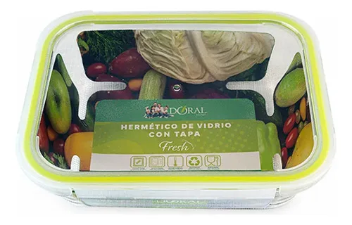 Contenedor Hermético Vidrio Rectangular Cocina
