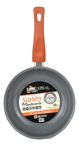 Sartén Aluminio Titanio Antiadherente 18cm Coral Claro
