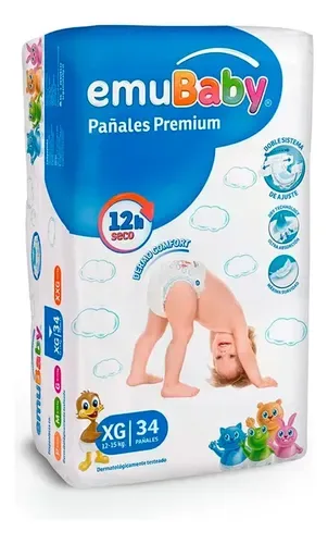 Pañal Desechable Premium Xg Emubaby Niñas