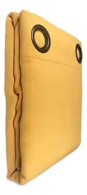 Cortina Blackout Victoria Mostaza Con Velo Coral Claro