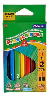 Lápiz Preescolar Triangular Torre 6 Colores