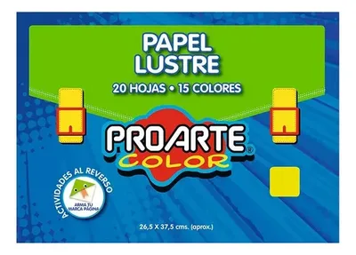 Estuche Papel Lustre 20 Hojas Multicolor Proarte